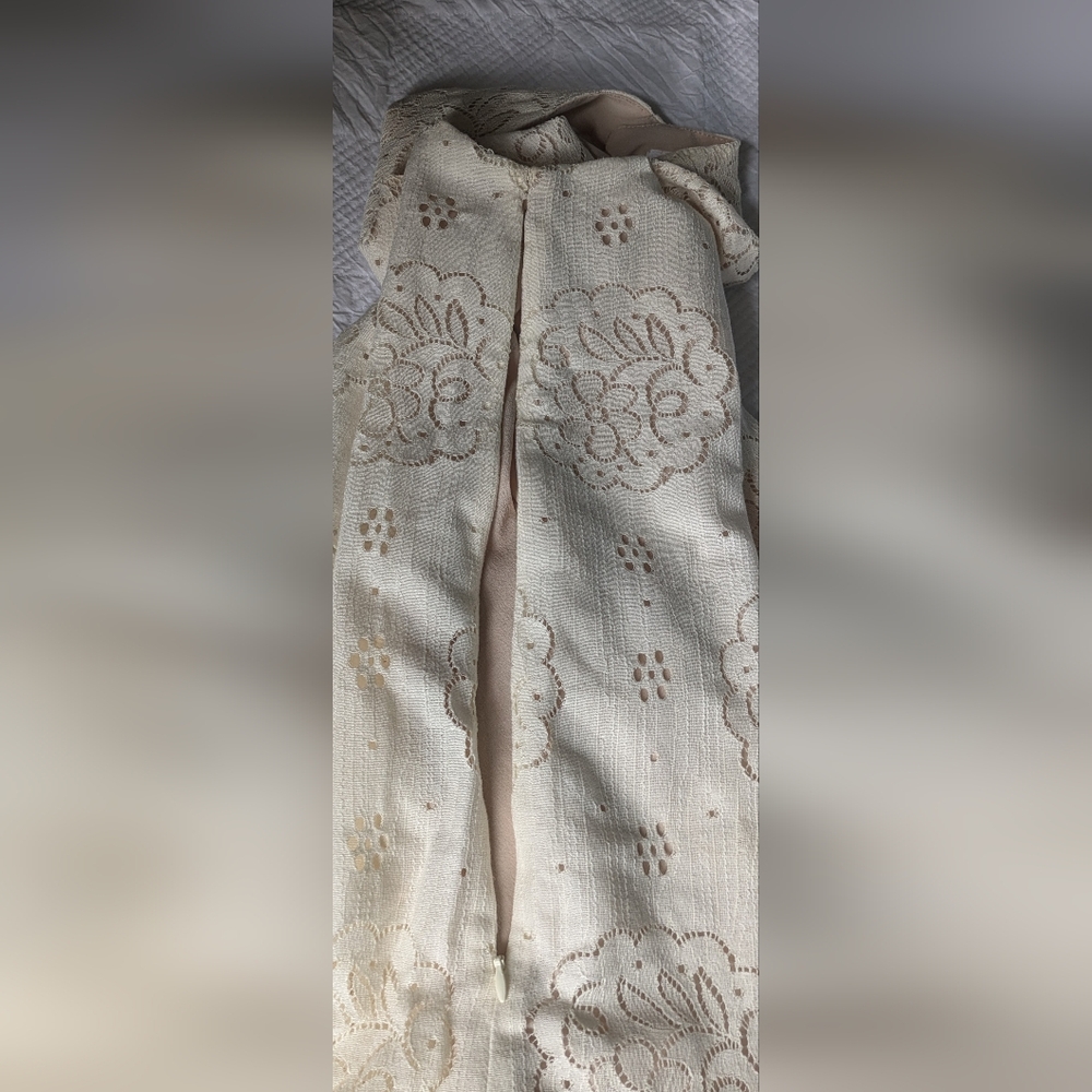 Anna Sui Boho Cream Lace Sleeveless Maxi Dress Size 6 - Picture 8 of 14